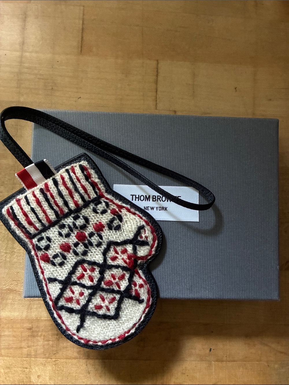 Thom Browne Mitten Bag Charm in Box!